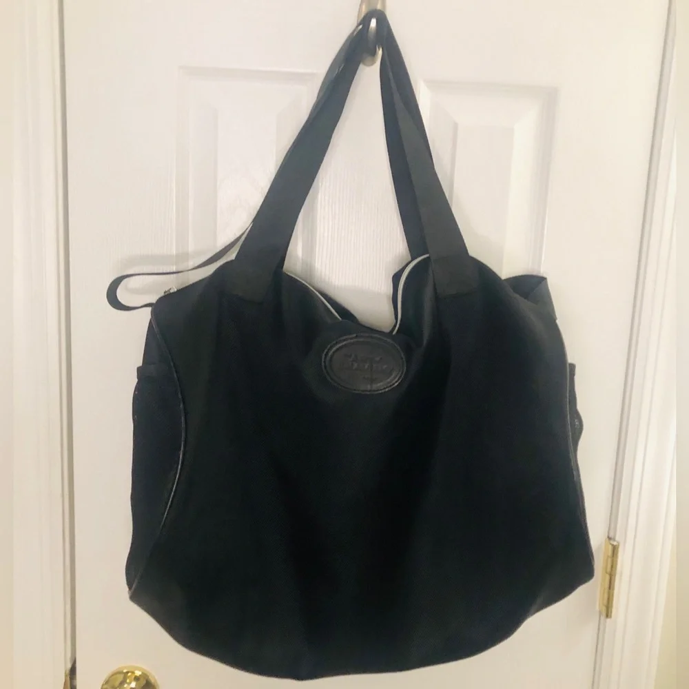 Art of Shaving Black Nylon Shoulder Tote with Mesh Side Pockets